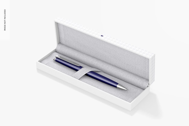 Stift in Geschenkbox Mockup, geöffnet