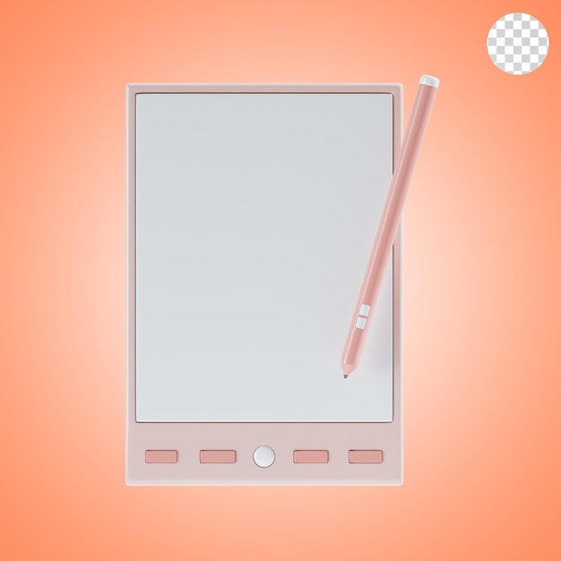 Stift-Tablet 3D-Symbol-Abbildung