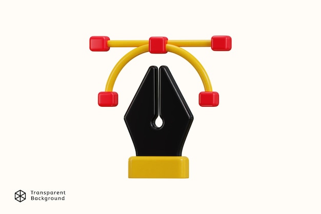 Stiftwerkzeug-Symbol 3D-Rendering Konzept des kreativen Designs Ikonen Vektor-Illustration