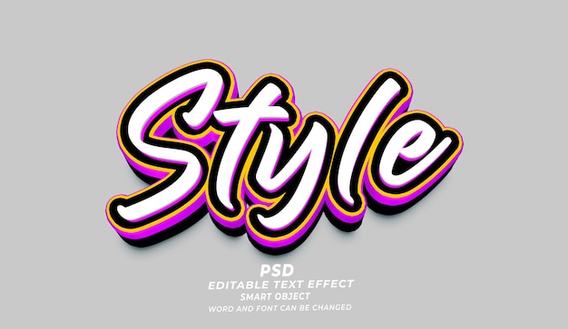 Stil 3D-bearbeitbarer Texteffekt Photoshop PSD-Stil