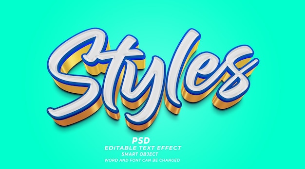 Stil 3D-bearbeitbarer Texteffekt Photoshop PSD-Vorlage