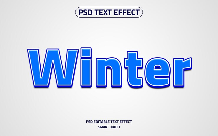 PSD stil des wintertexteffekts
