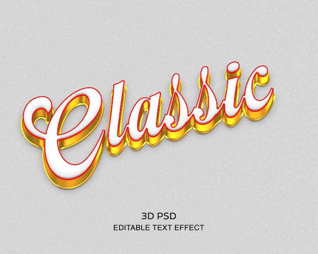 Stile 3d classico, effetto testo modificabile 3d con sfondo premium