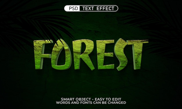 Stile 3d foresta effetto testo modificabile