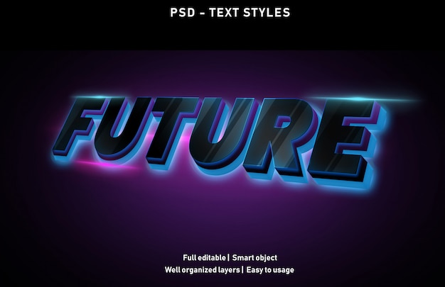 stile di effetti di testo futuro modificabile psd
