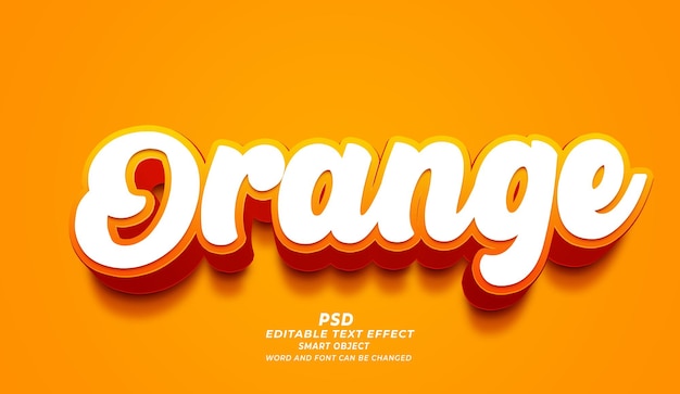 Stile di effetto di testo modificabile in Photoshop 3d arancione