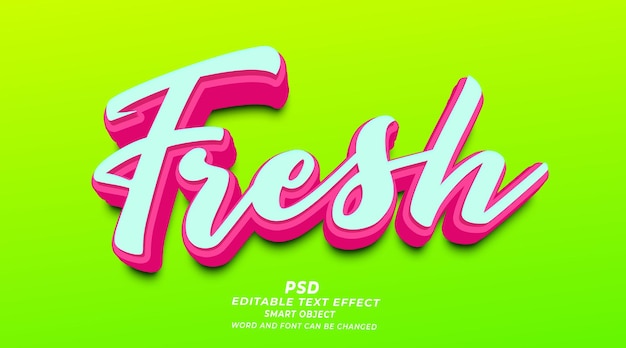 Stile di effetto di testo photoshop modificabile 3d di lusso fresco con sfondo premium