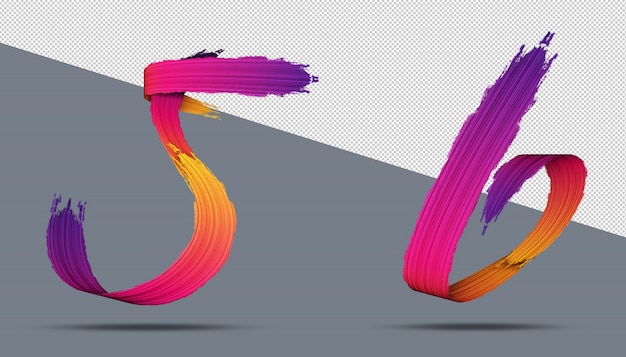 Stile di pittura ad olio di calligrafia di numero 3D