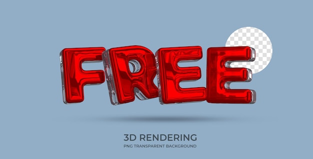 Stile di testo gratuito Rendering 3d sfondo trasparente