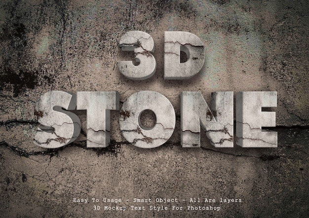 Stile di testo in pietra 3D
