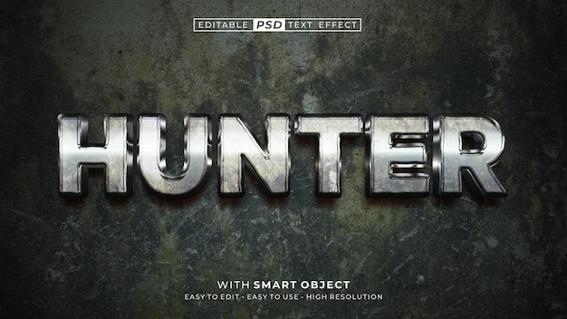 Stile di testo modificabile effetto testo Hunter 3d