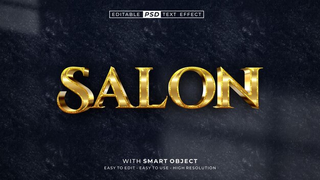 Stile di testo modificabile effetto testo oro Salon 3d