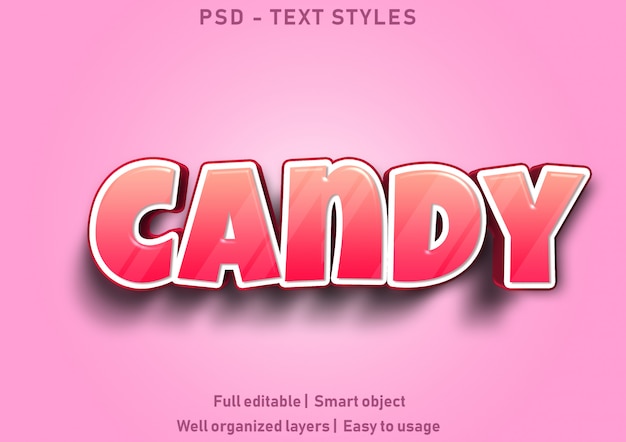 stile effetto caramella testo