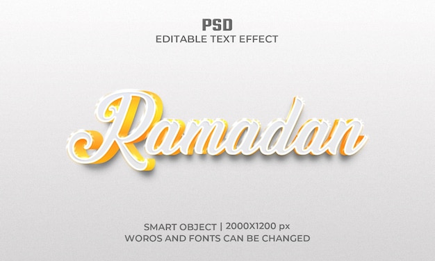 Stile effetto testo 3d Ramadan