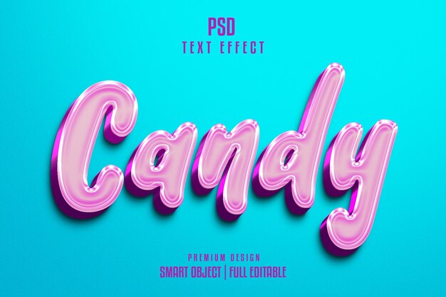 Stile effetto testo Candy 3d