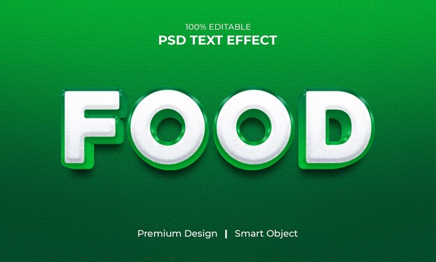Stile effetto testo modificabile 3d cibo