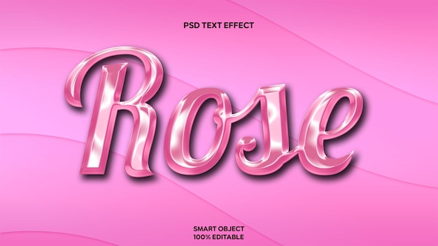 Stile effetto testo modificabile 3D Rose Psd