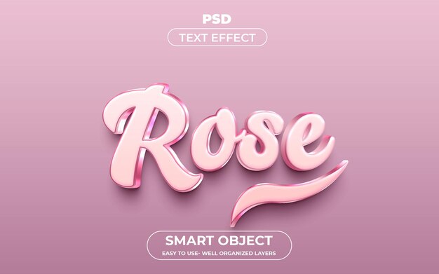 Stile effetto testo modificabile rosa 3d con sfondo