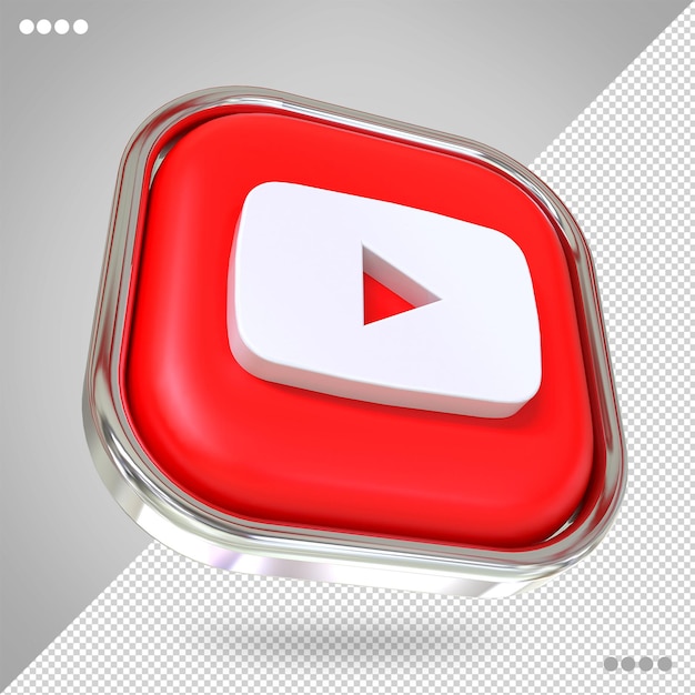 Stili 3d dei social media del logo di Youtube