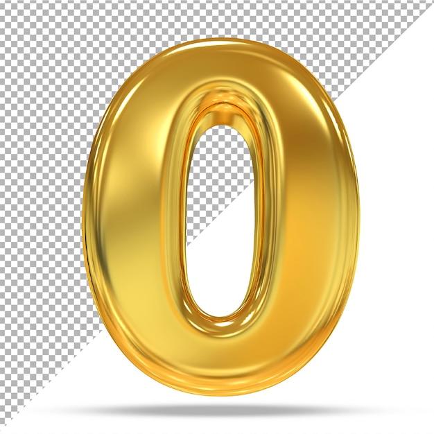 Stili 3D di lusso in oro numero 0