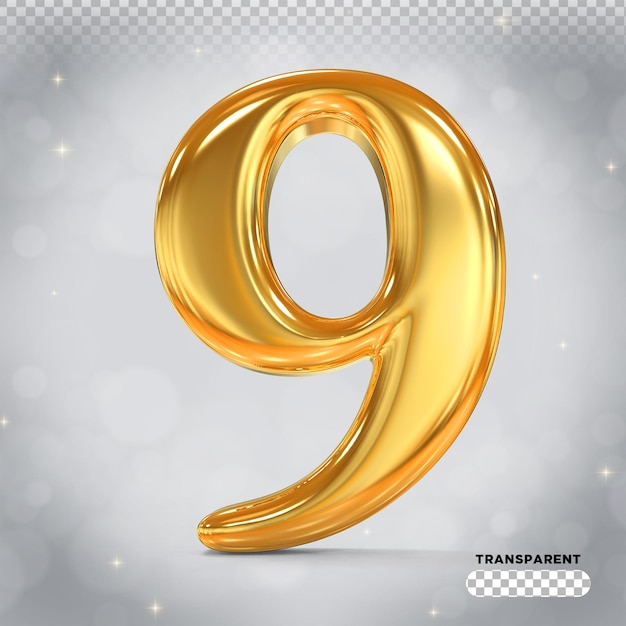 Stili di rendering 3d in oro numero 9