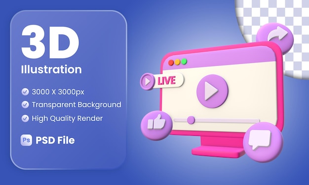 Stilisierte 3D-Content-Creator-Illustration