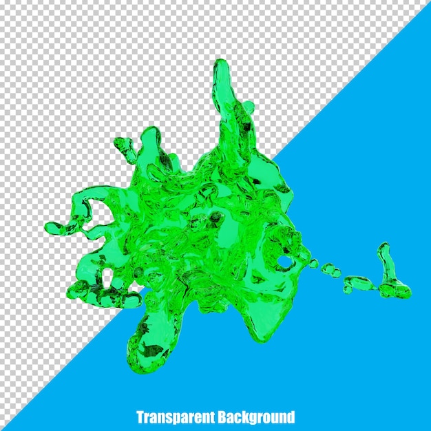 PSD stilisierter 3d-flüssigkeitsspritzer mit realistischem aussehen auf transparentem hintergrund