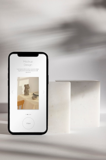 Stillleben eines Technologiegeräts mit minimalem Display-Mockup