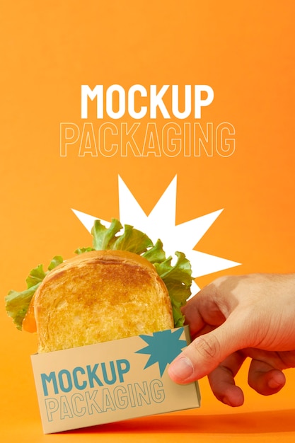 PSD stillleben-mockup für sandwichverpackungen