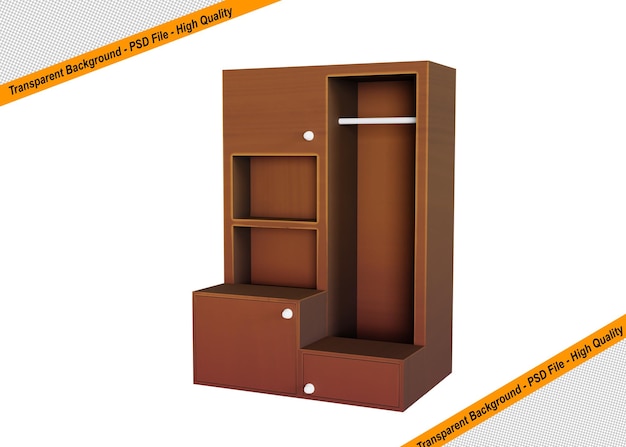 Stilvolle Holzgarderobe 3D-Modell