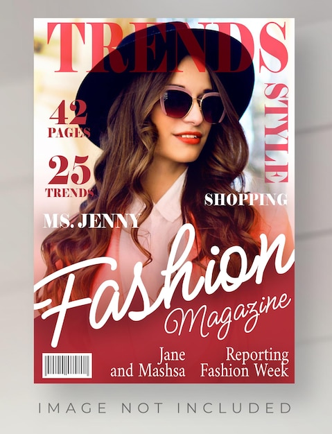 PSD stilvolle modemagazin-cover-designvorlage für damen
