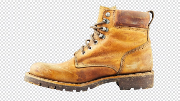 Stilvolle und bequeme warme braune Lederstiefel auf weißem Hintergrund für Mode- und Accessoire-Promotionen