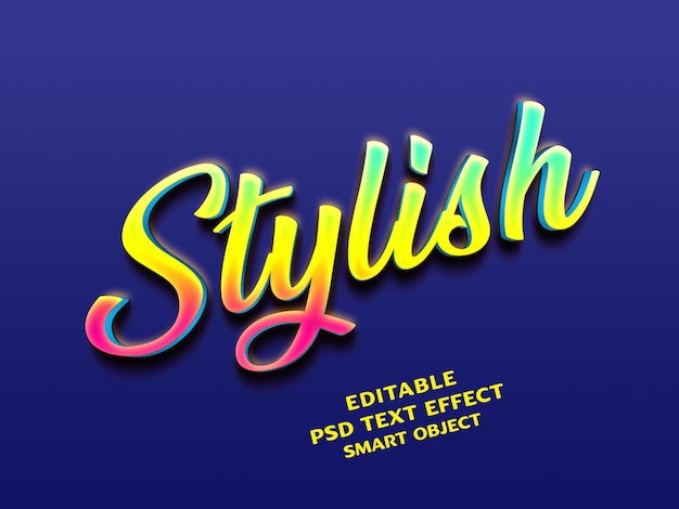 Stilvolles 3D-Text-Effekt-Design stilvolle Schriftart farbenfrohes Design