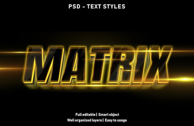 PSD stilvorlage für matrixtexteffekte