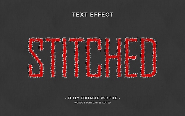 PSD stitching-text-effekt