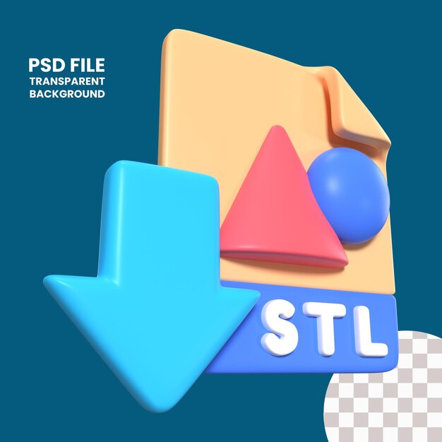 PSD stl 3d-illustration-symbol herunterladen