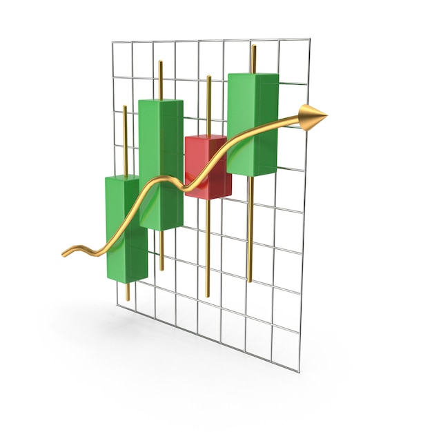 stock market chart with candle stick financial investment and trading data