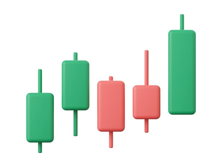 Stocks graph 3d illustration of Investment concept