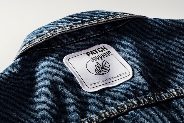 Stoffkleidungs-Patch-Modell auf Denim