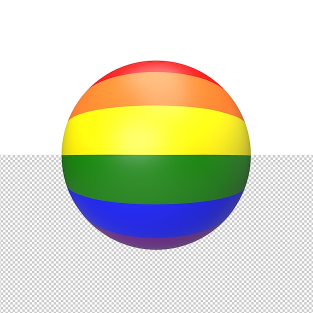 Stolze lgbt-flagge im kugelobjekt 3d-rendering