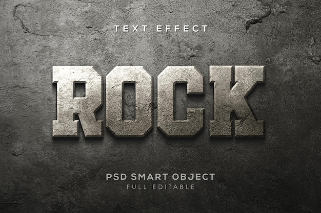 PSD stone rock text, efeito de fonte editável