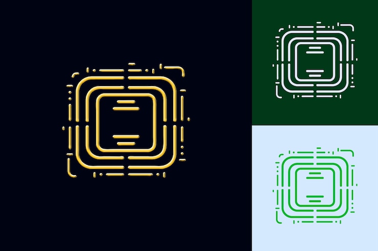 PSD stop icon com um pequeno contorno quadrado e algumas linhas em torno de desenhos de ícones minimalistas abstratos