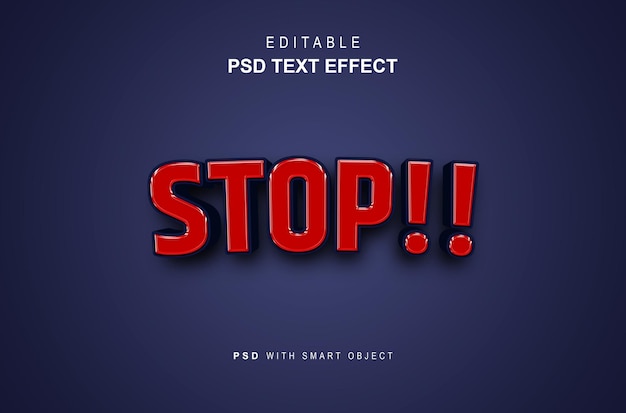 PSD stoppen sie den bearbeitbaren text effekt