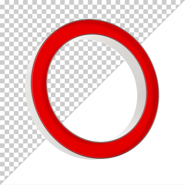 Stoppschild auf weißem Hintergrund Isolierte 3D-Illustration