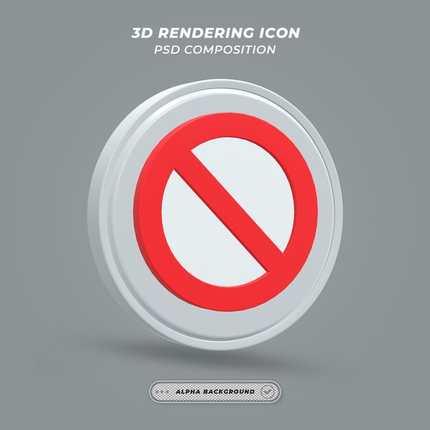 Stoppsymbol in 3d-rendering premium