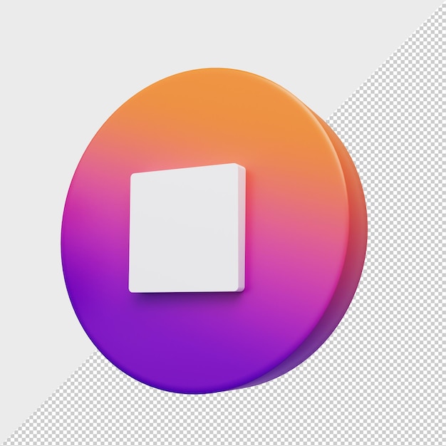 Stoppsymbol Wiedergabe anhalten Musik MP3-Player 3D-Rendering Premium PSD