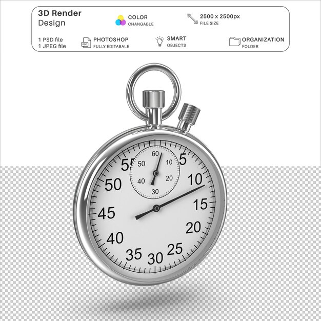 PSD stopwatch modelagem 3d psd