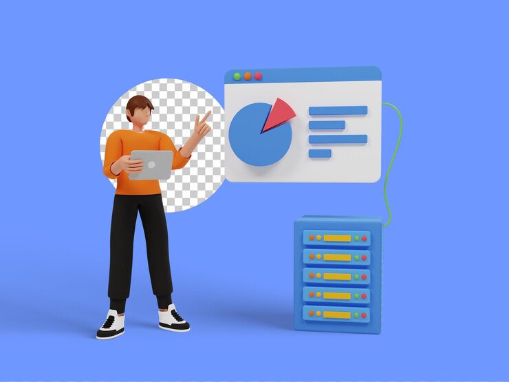 PSD storage analysis 3d render illustration isolated