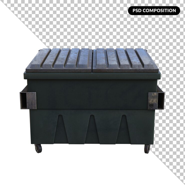 PSD storage container isolated 3d render