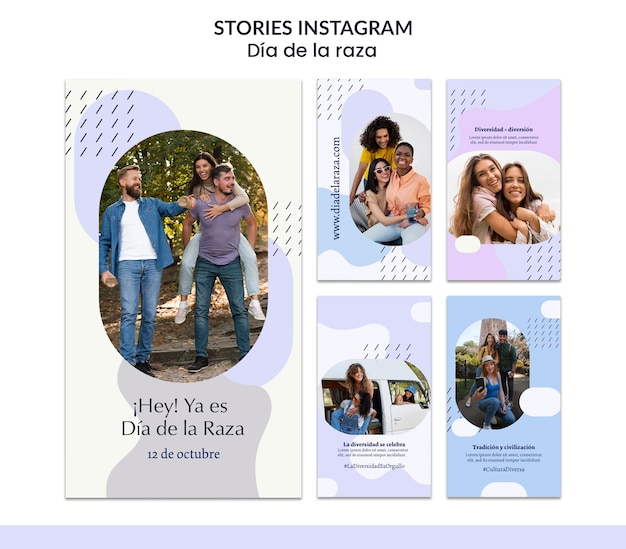 Storie di instagram del giorno di Colombo di forme fluide